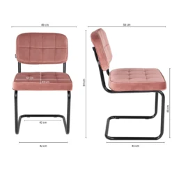 Kick buisframe stoel Ivy - Roze