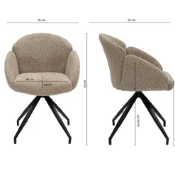 Kick draaistoel Aiko - beige