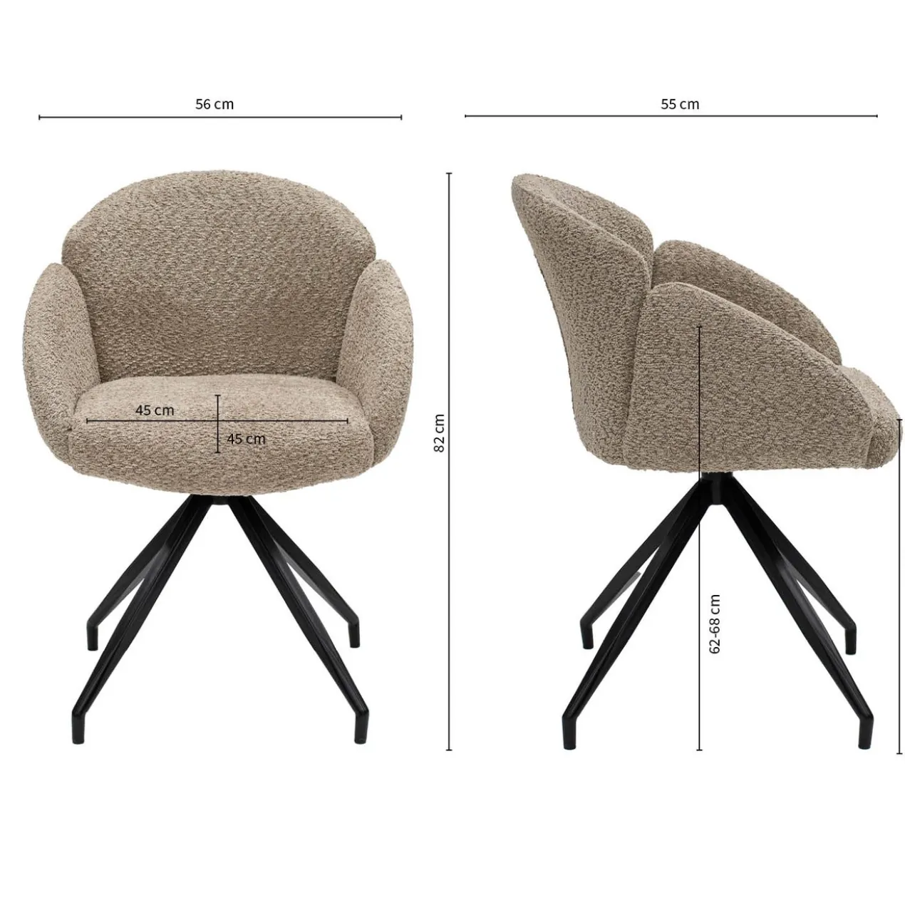 Kick draaistoel Aiko - beige