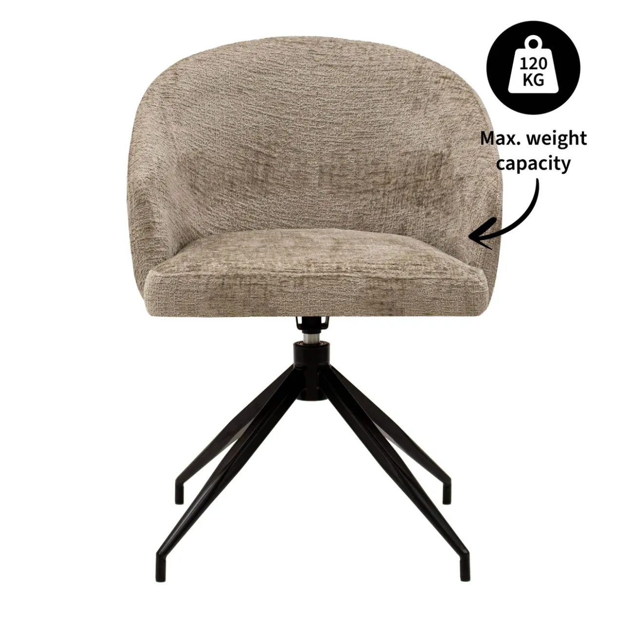 Kick draaistoel Merle - beige