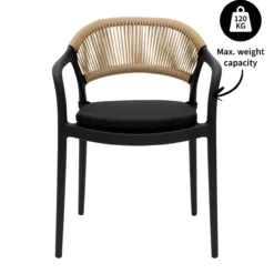 Kick Tuinstoel Coco - Zwart/beige