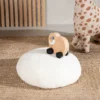 Kinderpoef Knut rond teddy Teddy wit