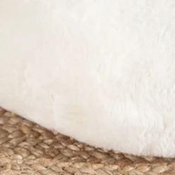 Kinderpoef Knut rond teddy Teddy wit