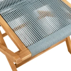 Klapstoel Teak Handgemaakt-steel blue