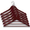 Kledinghangers hout bordeaux - set van 6