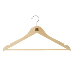 Kledinghangers hout naturel - set van 6