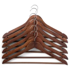 Kledinghangers hout walnut - set van 6