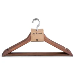Kledinghangers hout walnut - set van 6