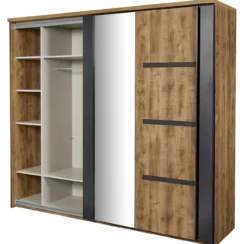 Kledingkast Tropix 217 x 221 x 63 cm - Mango fineer