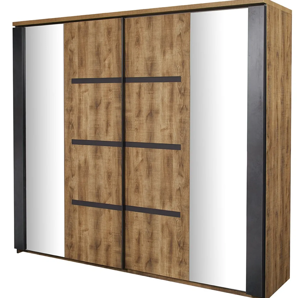 Kledingkast Tropix 245 x 221 x 63 cm - Mango fineer