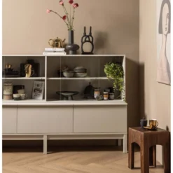 Klink opzetkast grenen mist [fsc]