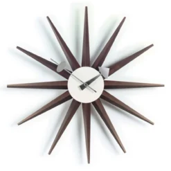 Klok Sunburst Wood groot