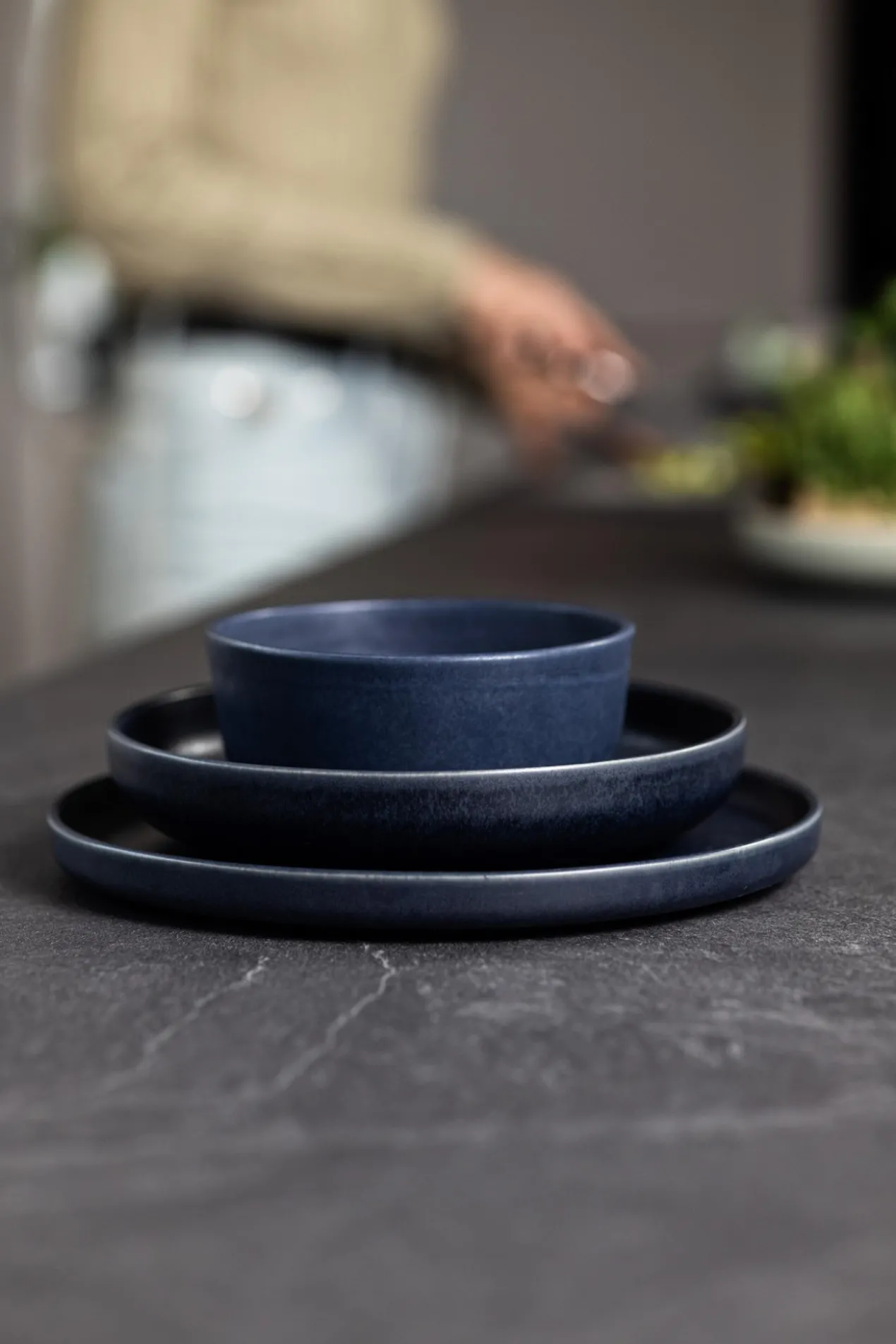 Kom midnight blue - set van 2