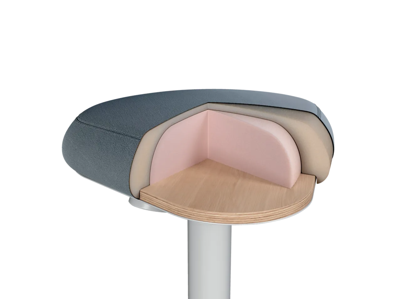 Kruk Actieve met gasveer 57-82 cm lichtgrijs