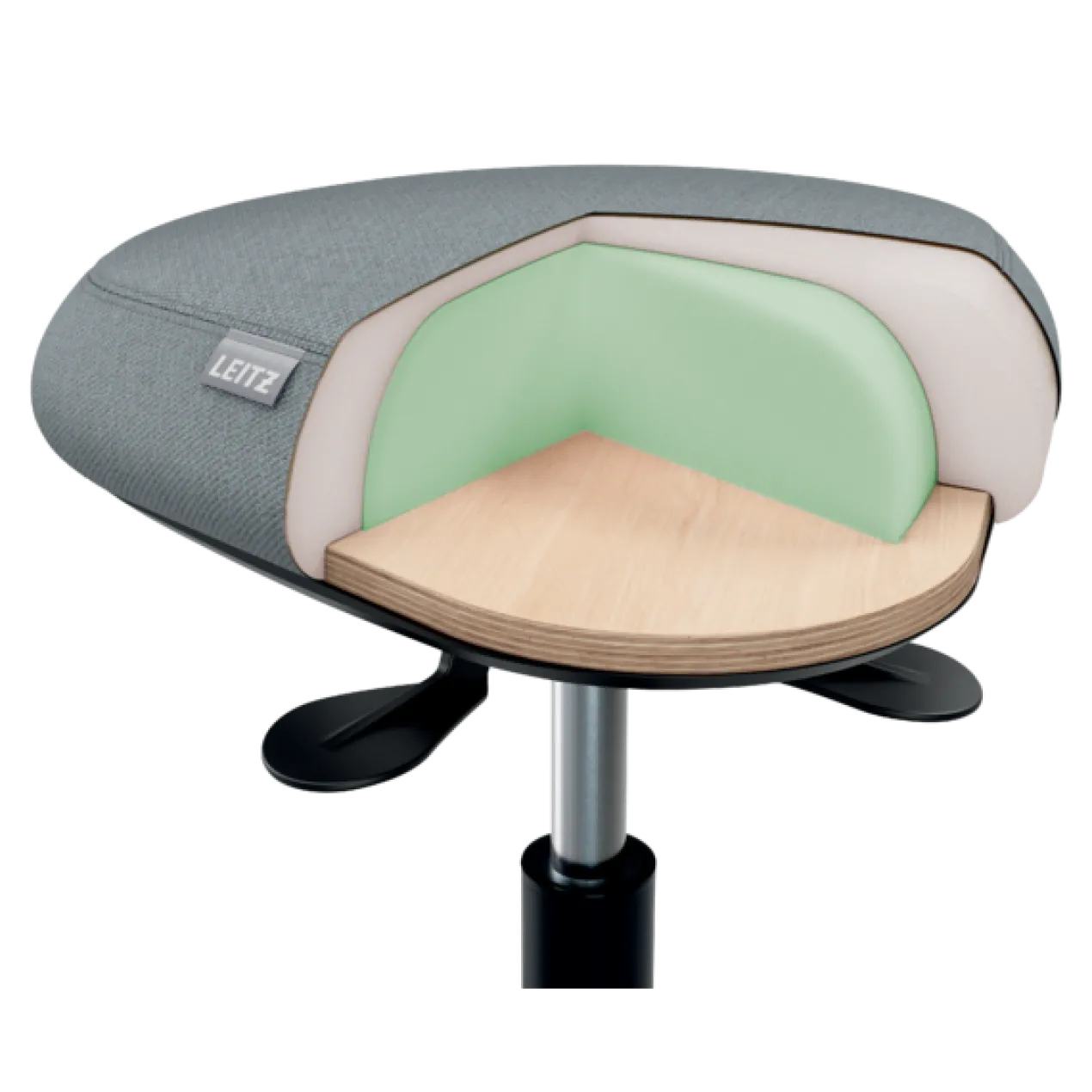 Kruk Ergo actieve met wielen en comfort balanszitting