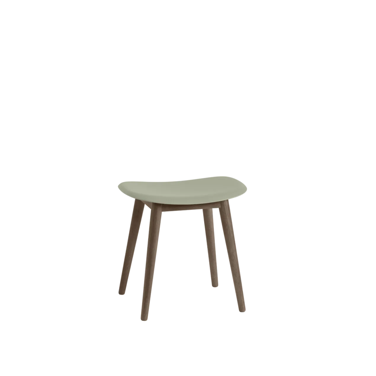 Kruk Fiber met donker eiken onderstel dusty green