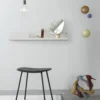 Kruk Fiber Stool donker eiken onderstel grey