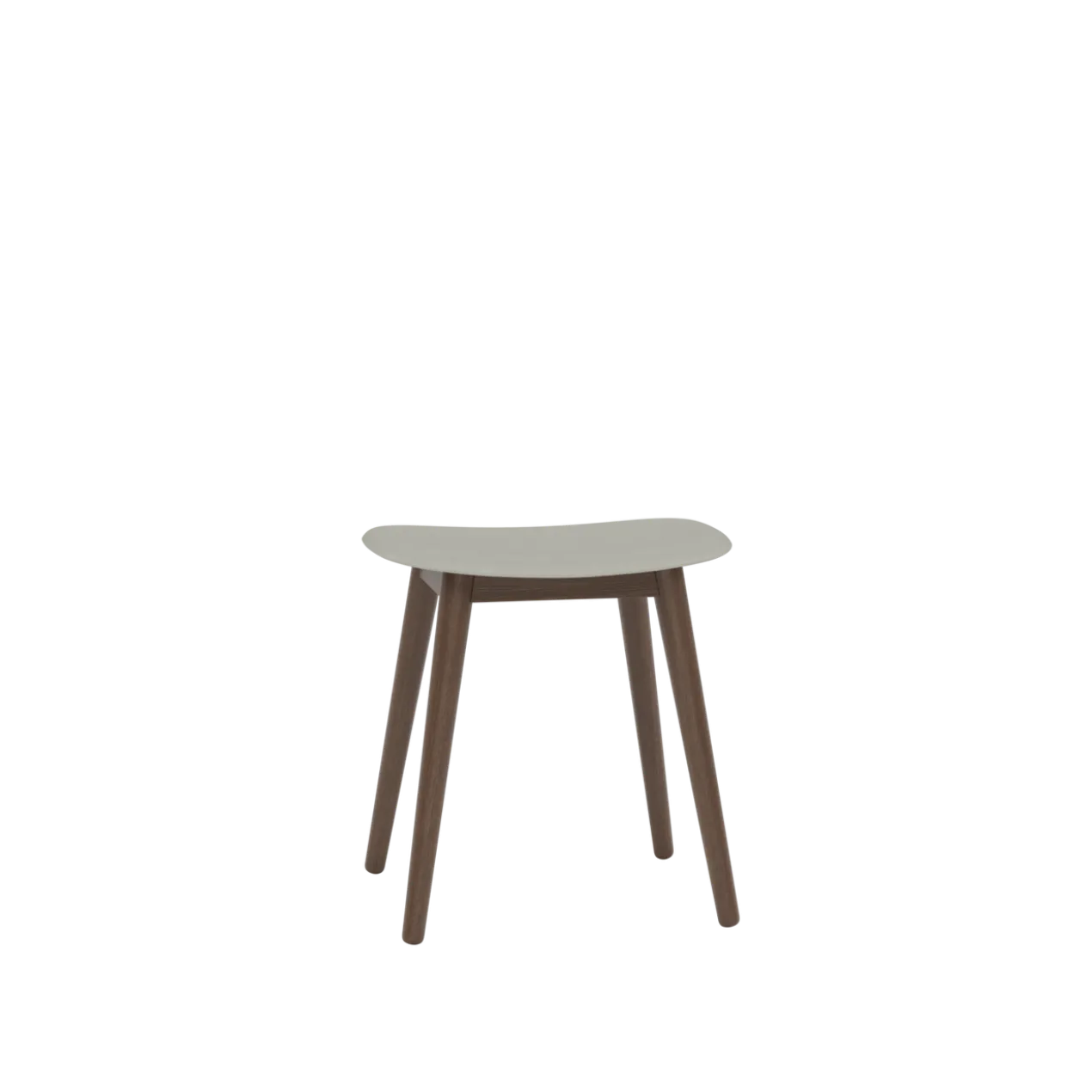 Kruk Fiber Stool donker eiken onderstel grey