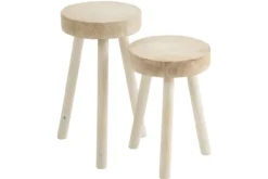 Krukje Paulownia wit set van 2 stuks