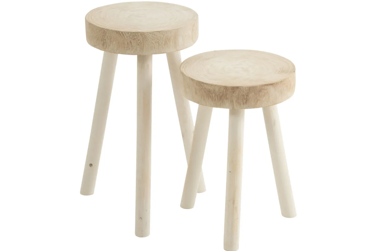 Krukje Paulownia wit set van 2 stuks