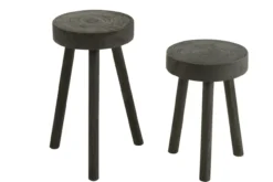 Krukje Paulownia zwart set van 2 stuks #1