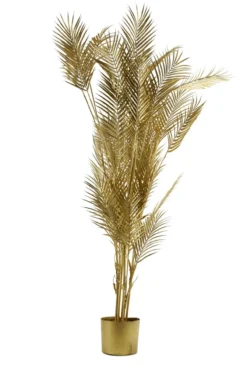 Kunst palmplant Metallic in mooie pot Licht goud 160 cm