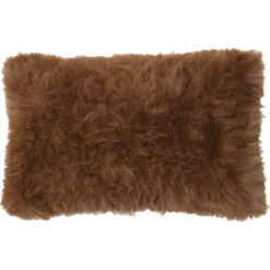 kussen bont 53x36 cm bruin