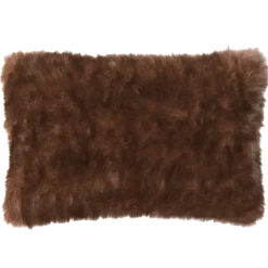 kussen bont 53x36 cm dark chocolate