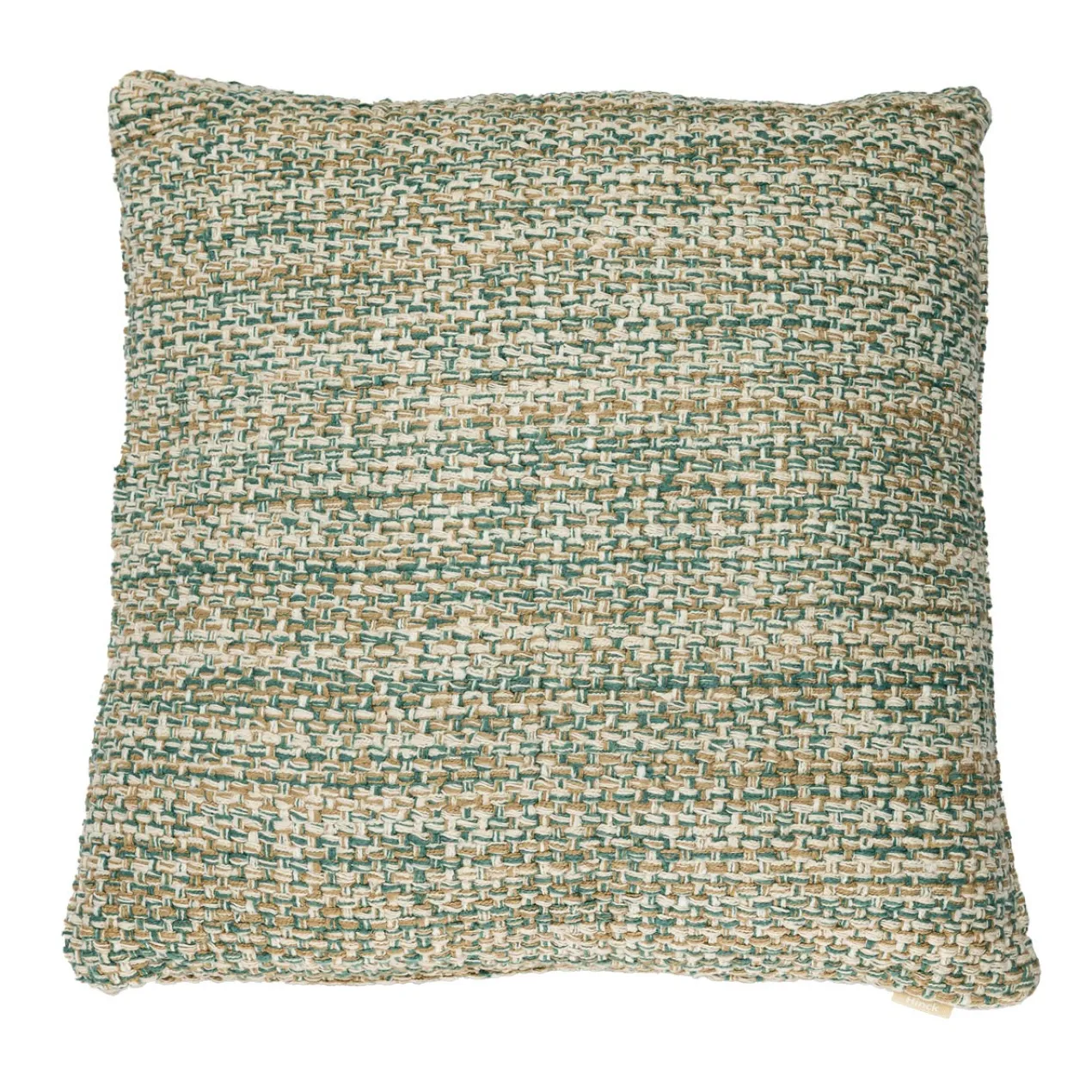 Kussen handgeweven katoen natural seablue