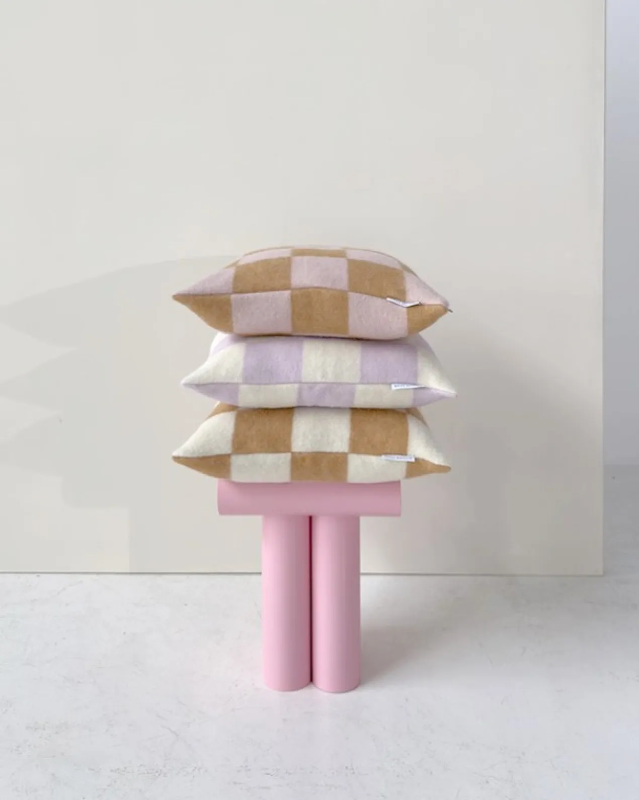 Kussenhoes Checkerboard terra roze