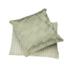 Kussen linnen Woven Dewgreen/offwhite