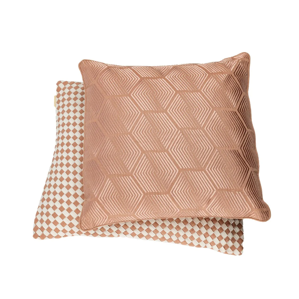 Kussen linnen Woven Duskypink/offwhite