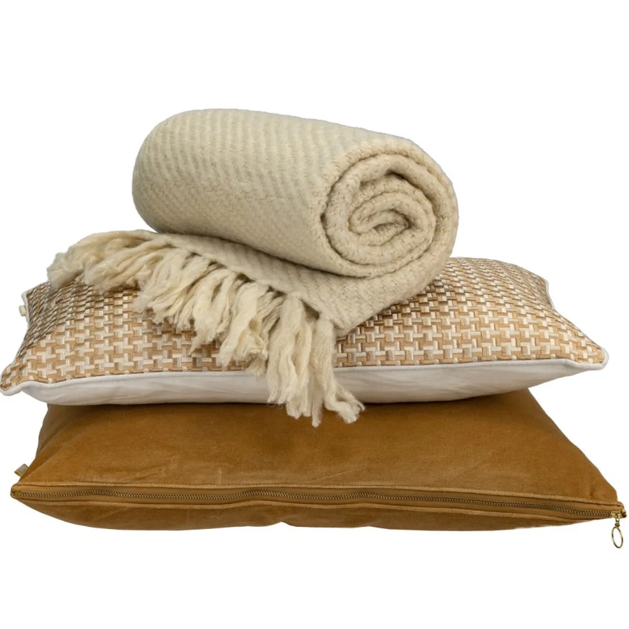 Kussen Richstitch linnen champagne