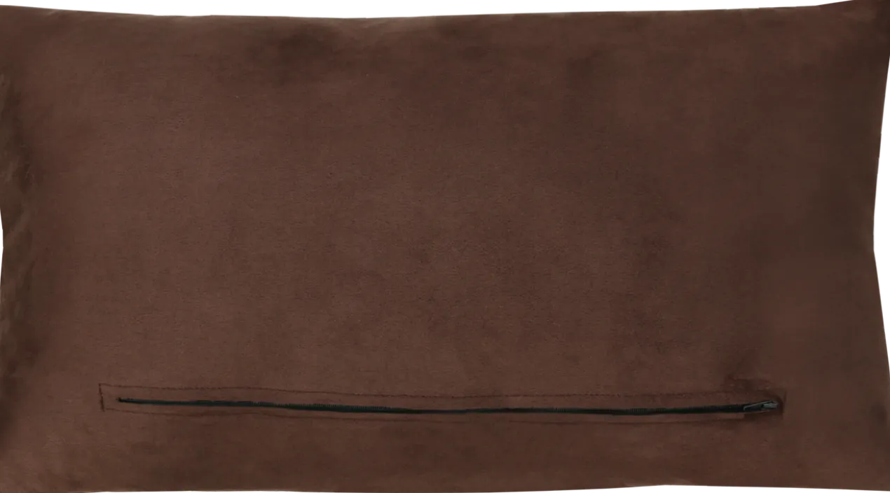 Kussen ruit suède d.choco 57x35cm