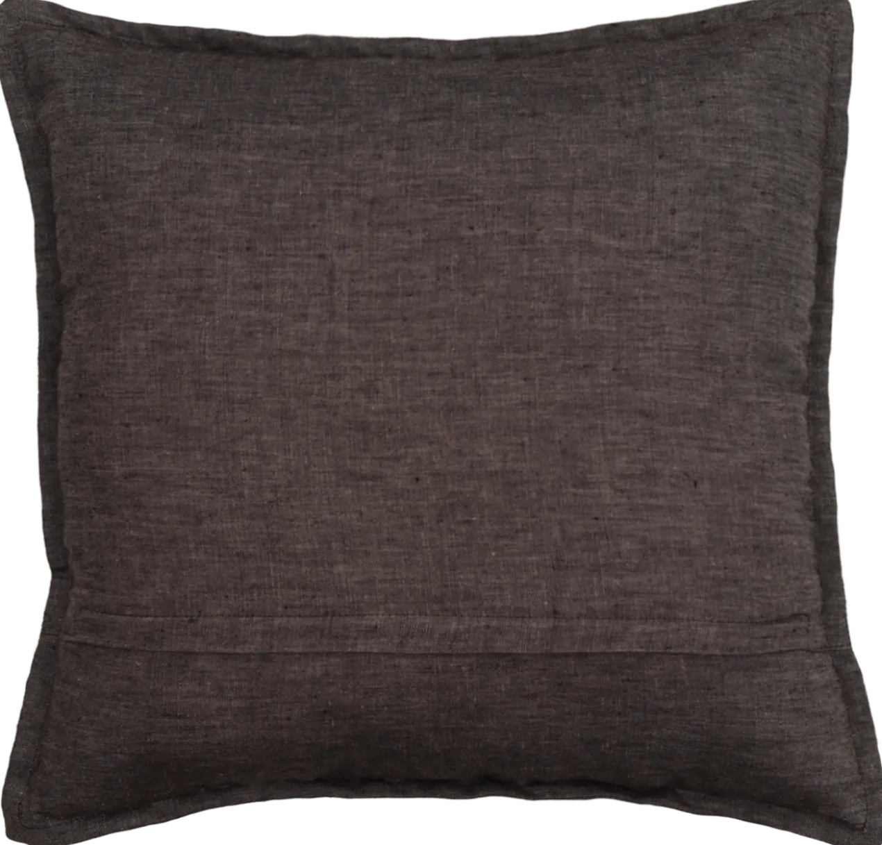 kussen soft linnen zw/bruin 48x48