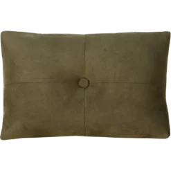 Kussen suède knoop olijf 55x37 cm
