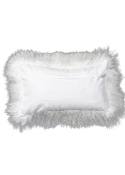 Kussen Tibetaans schapenvacht Wit 50x30 cm