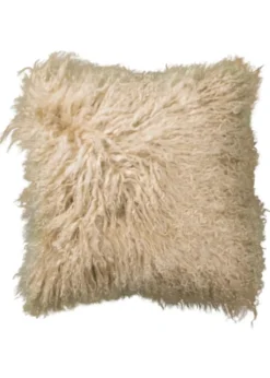 Kussen Tibetaans Schapenvacht 45x45 cm Camel