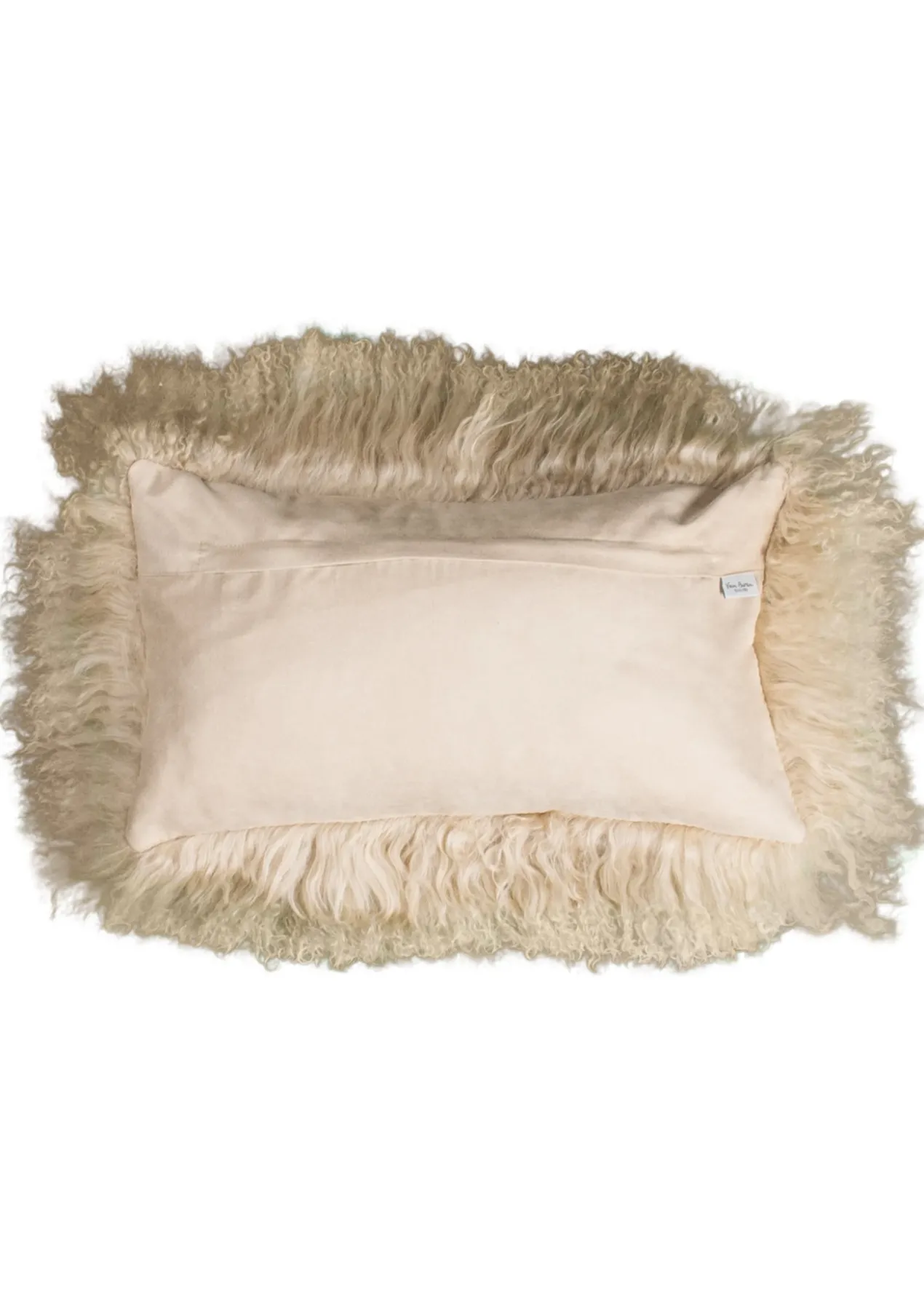 Kussen Tibetaans schapenvacht Camel 50x30 cm