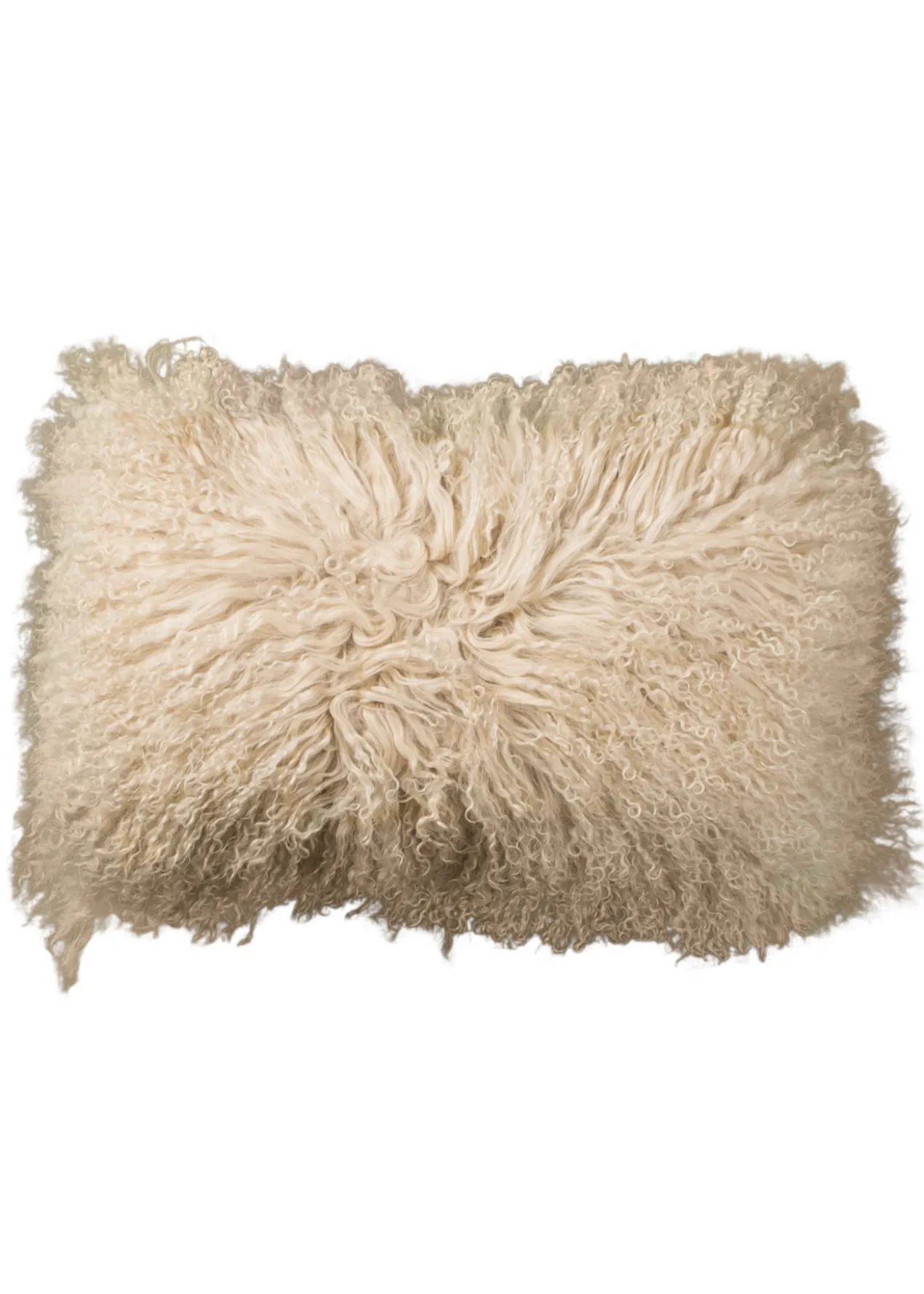 Kussen Tibetaans schapenvacht Camel 50x30 cm
