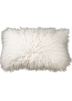 Kussen Tibetaans schapenvacht off-white 50x30 cm