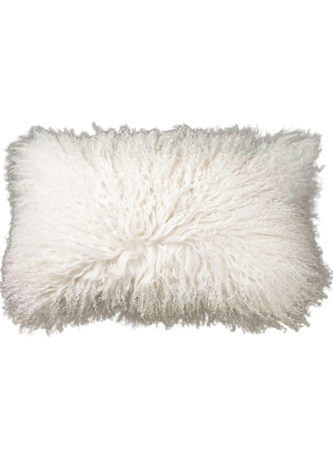 Kussen Tibetaans schapenvacht off-white 50x30 cm