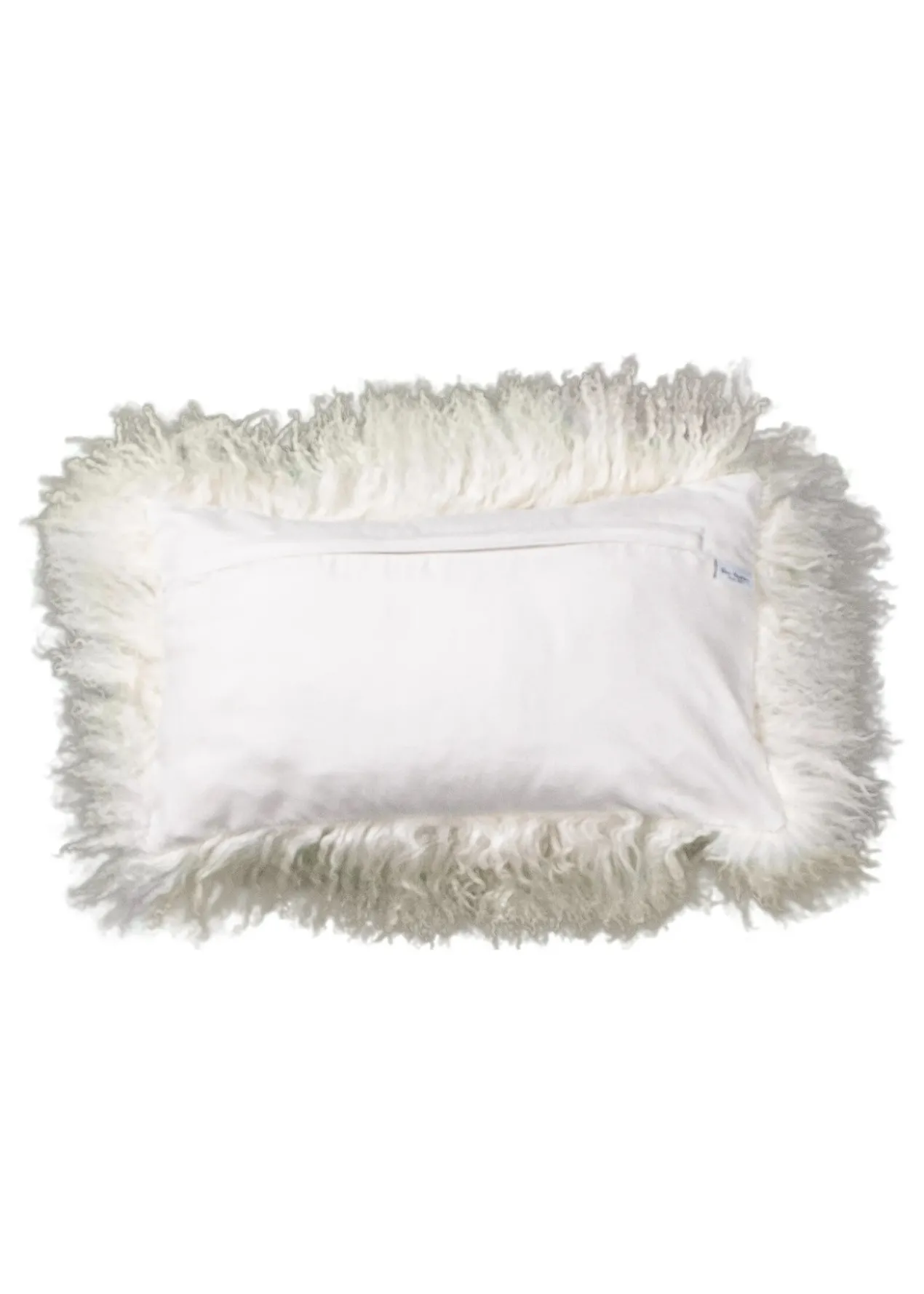 Kussen Tibetaans schapenvacht off-white 50x30 cm