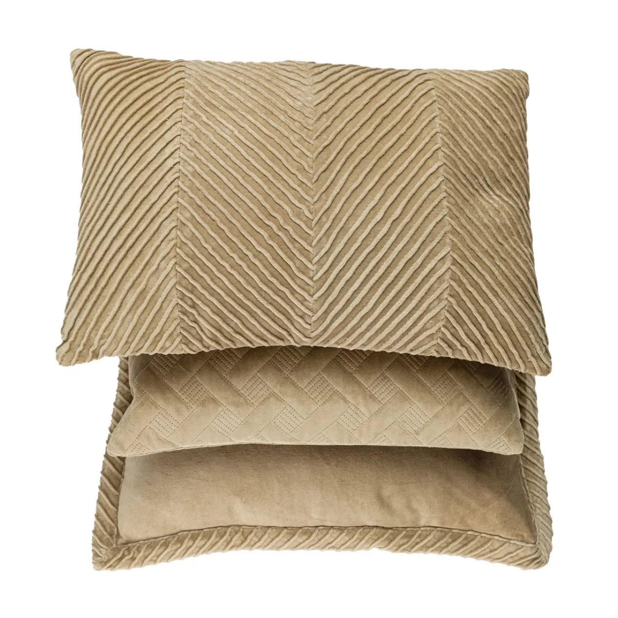 Kussen velours Grids Champagne