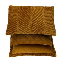 Kussen velours Grids gold