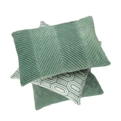 Kussen velours Grids seablue