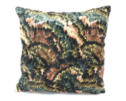 Kussen velvet pheasant 45 x 45 cm groen