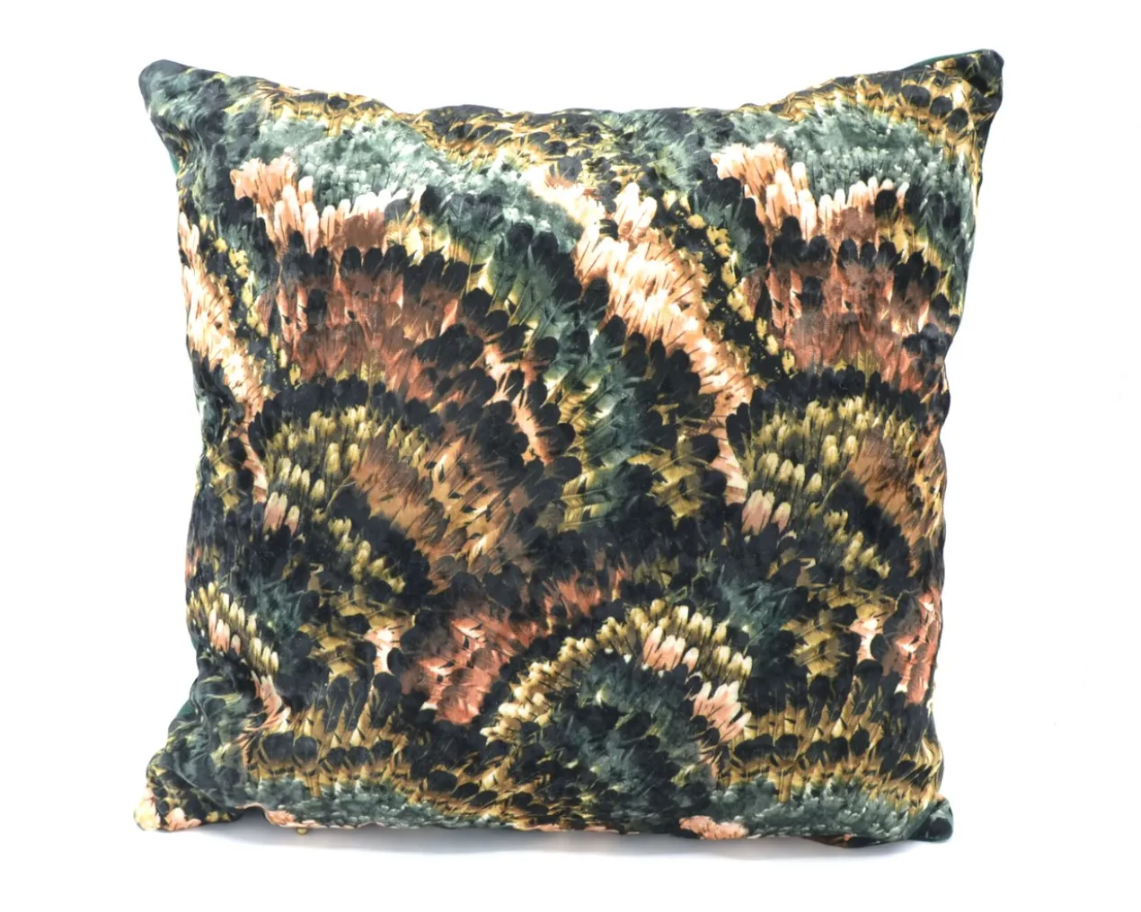 Kussen velvet pheasant 45 x 45 cm groen