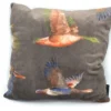 Kussen velvet wilde ganzen taupe 45 x 45 cm