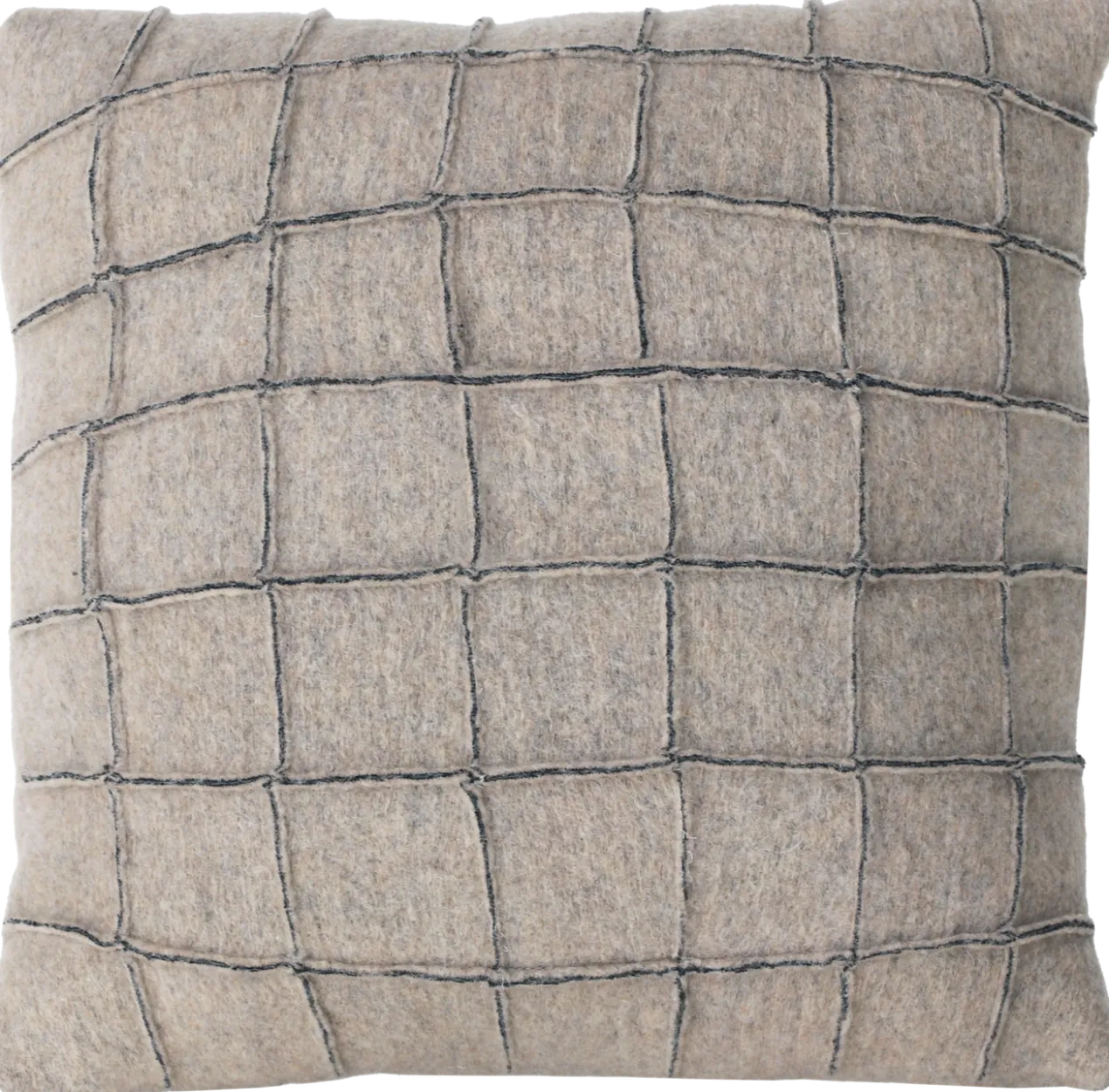 kussen wolvilt vlakjes l.grijs 55x55cm